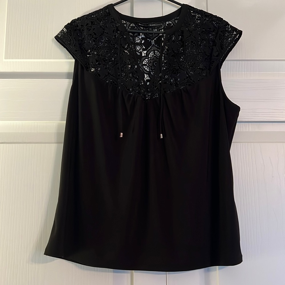 Lace Detail Tie Front Blouse